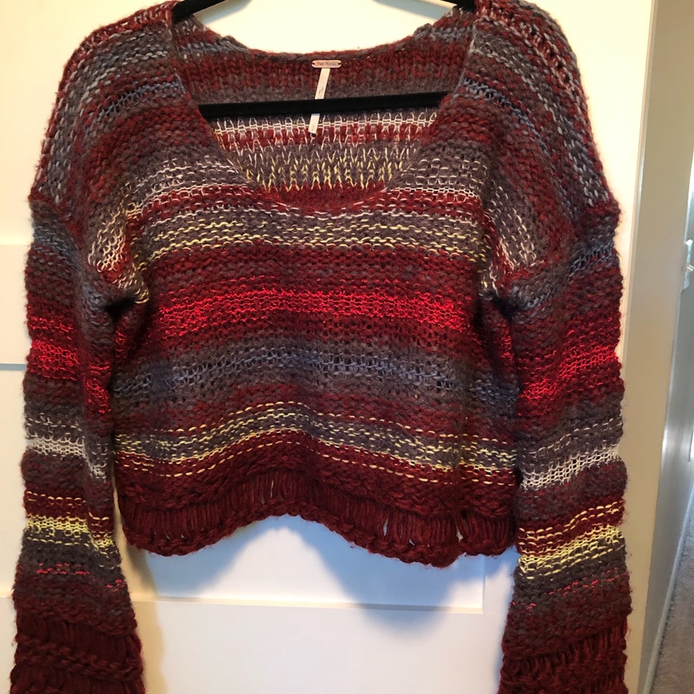 Free People Cropped knit Sweater Size S